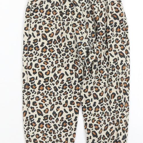 Lupilu Girls Brown Animal Print  Capri Trousers Size 3-4 Years