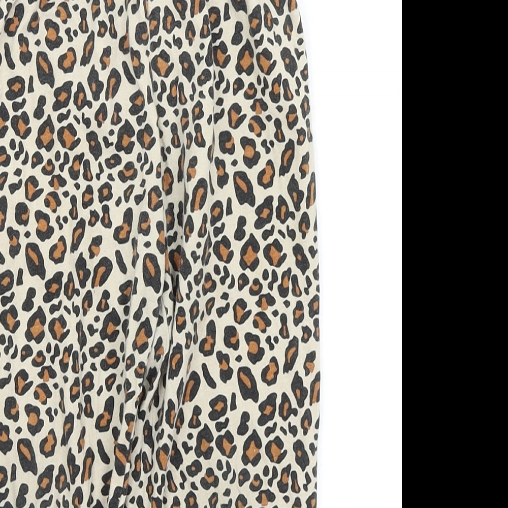 Lupilu Girls Brown Animal Print  Capri Trousers Size 3-4 Years