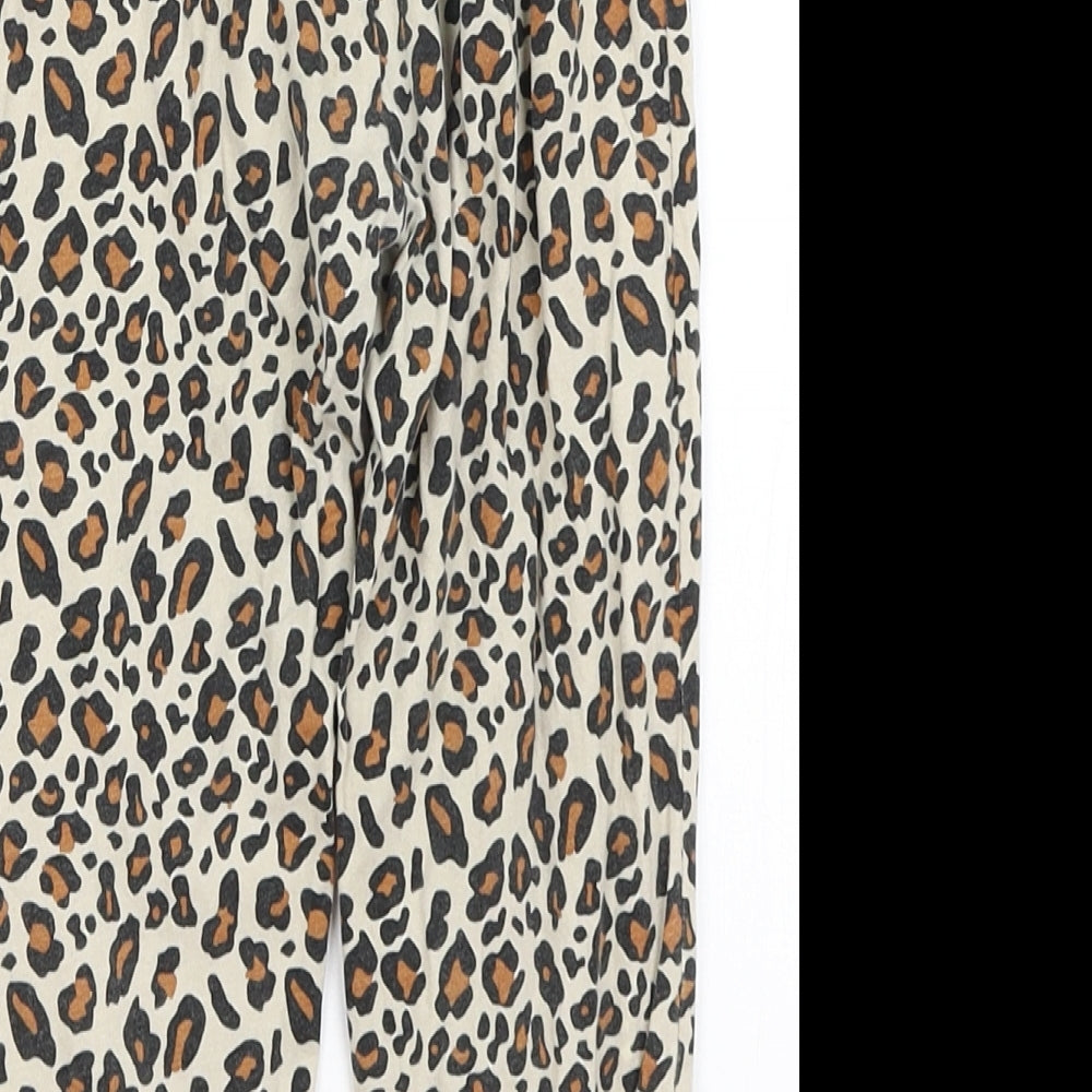 Lupilu Girls Brown Animal Print  Capri Trousers Size 3-4 Years