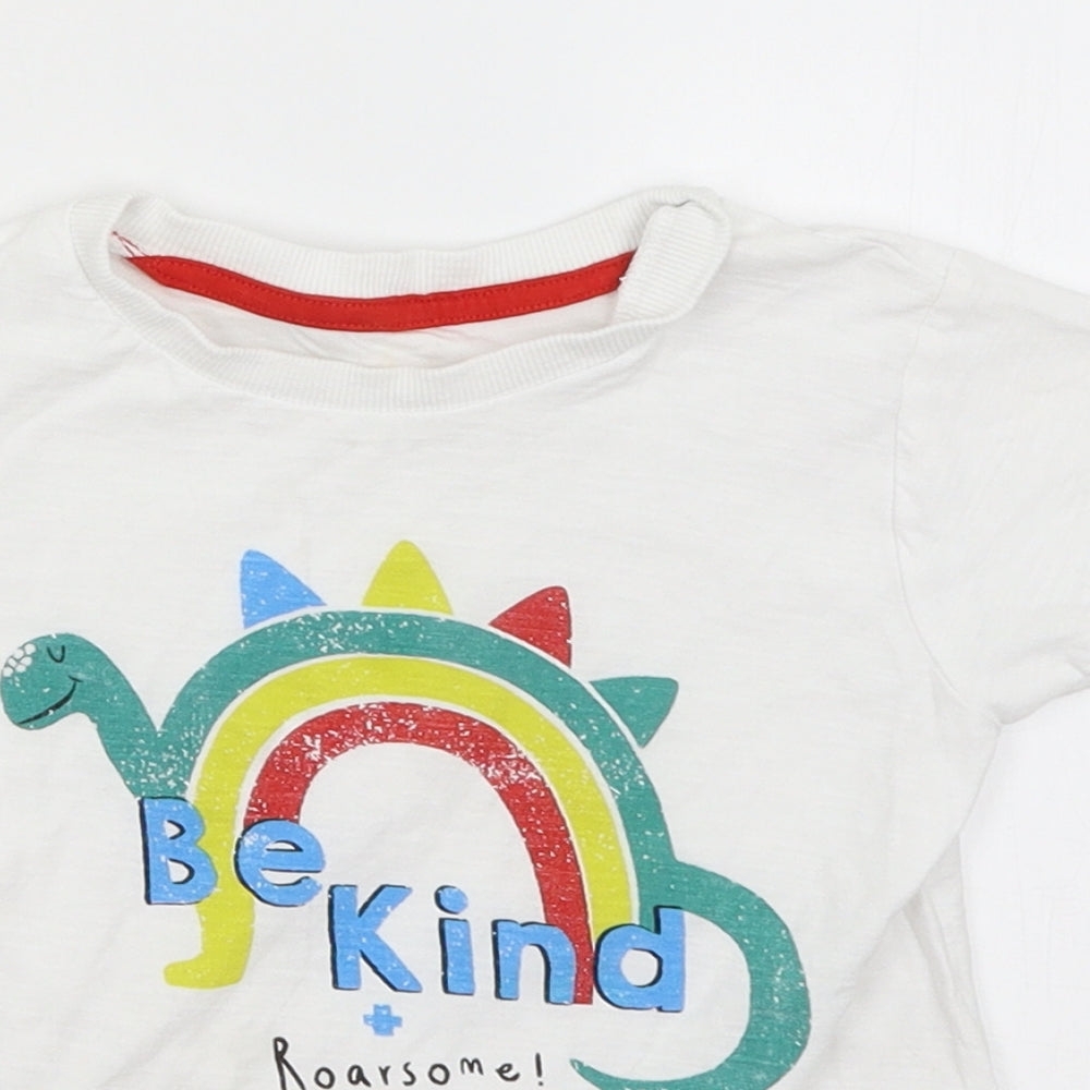 Matalan Girls White   Basic T-Shirt Size 2-3 Years  - Be Kind