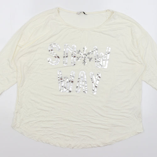 TU Womens Ivory   Basic T-Shirt Size 18  - Snow Way