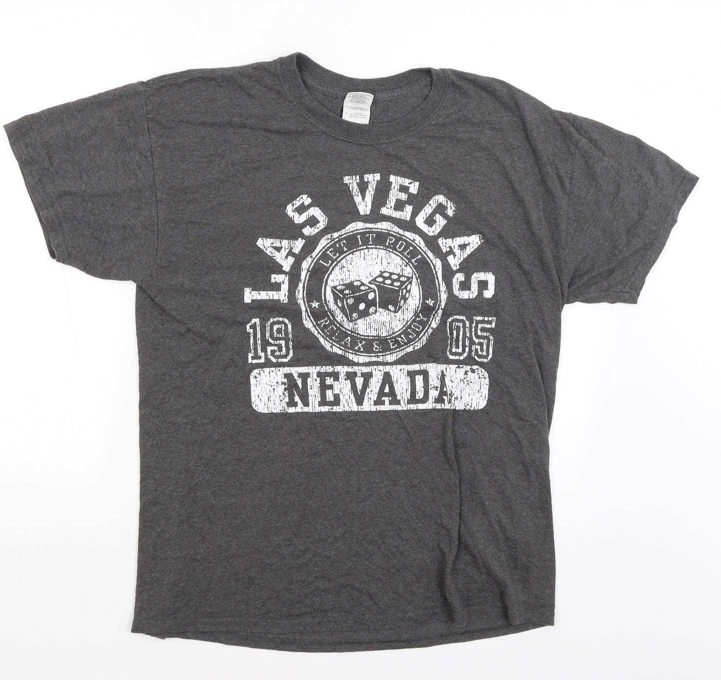 Gildan Mens Grey    T-Shirt Size L