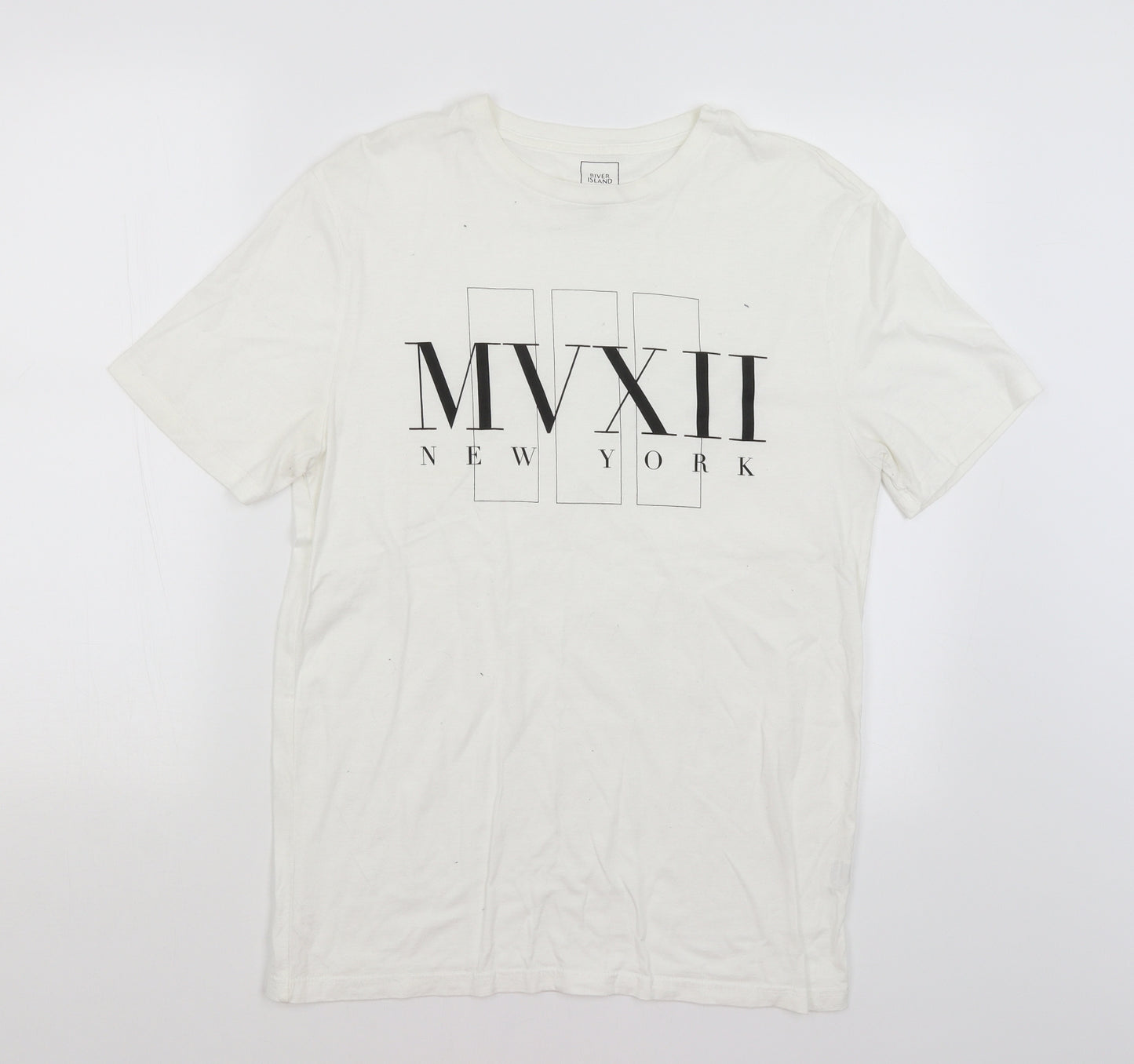 River Island Mens Ivory    T-Shirt Size M