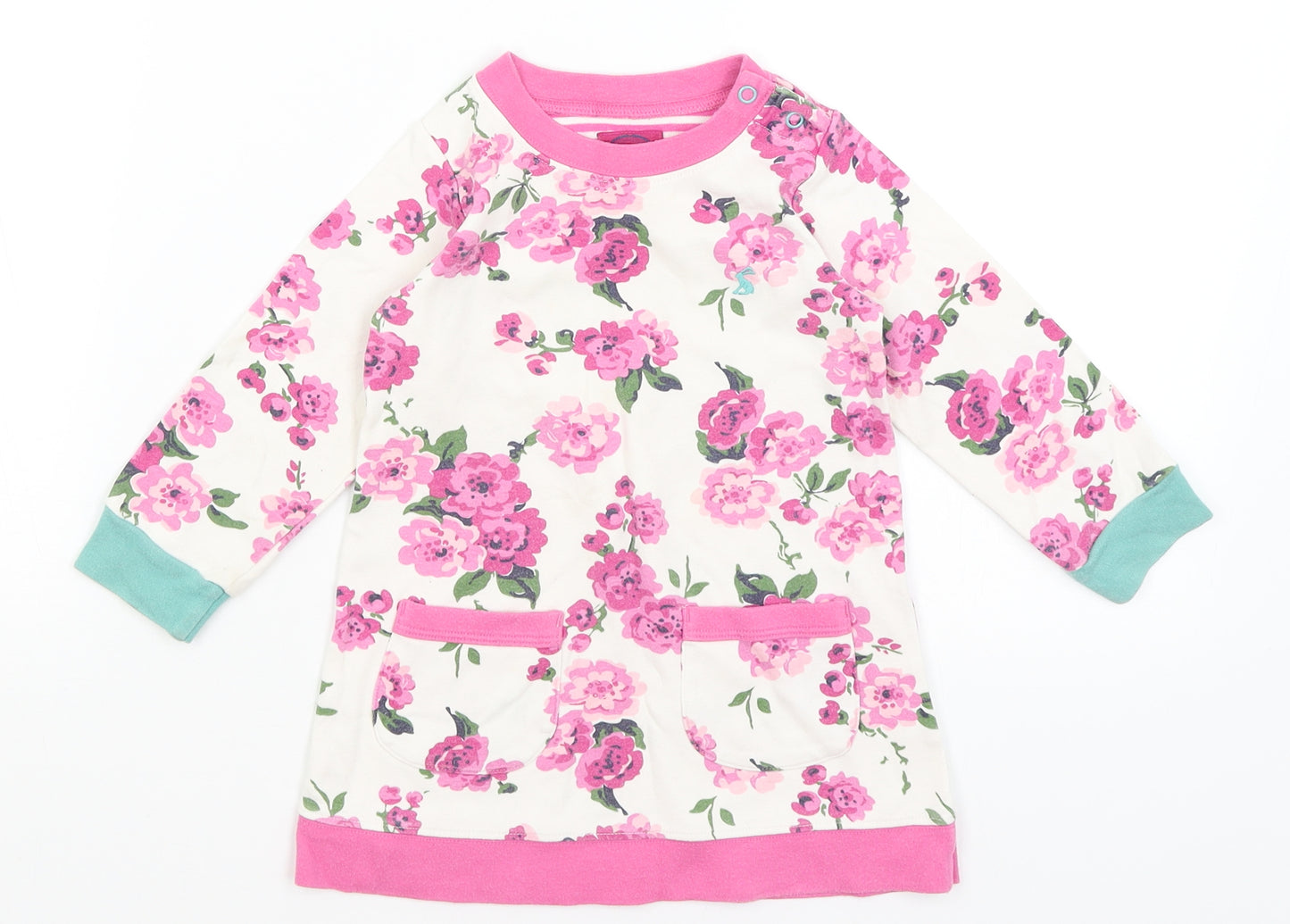 Joules Baby White Floral  A-Line  Size 18-24 Months