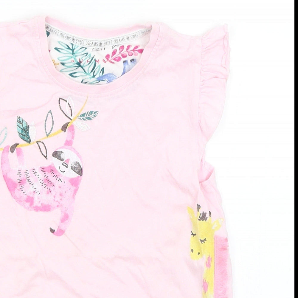 Nutmeg Girls Pink   Basic T-Shirt Size 7-8 Years  - Animals