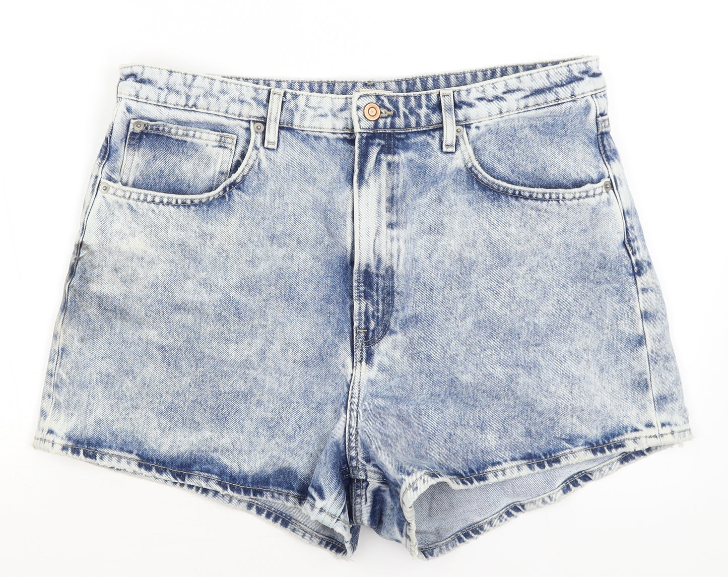 H&M Womens Blue   Hot Pants Shorts Size 16