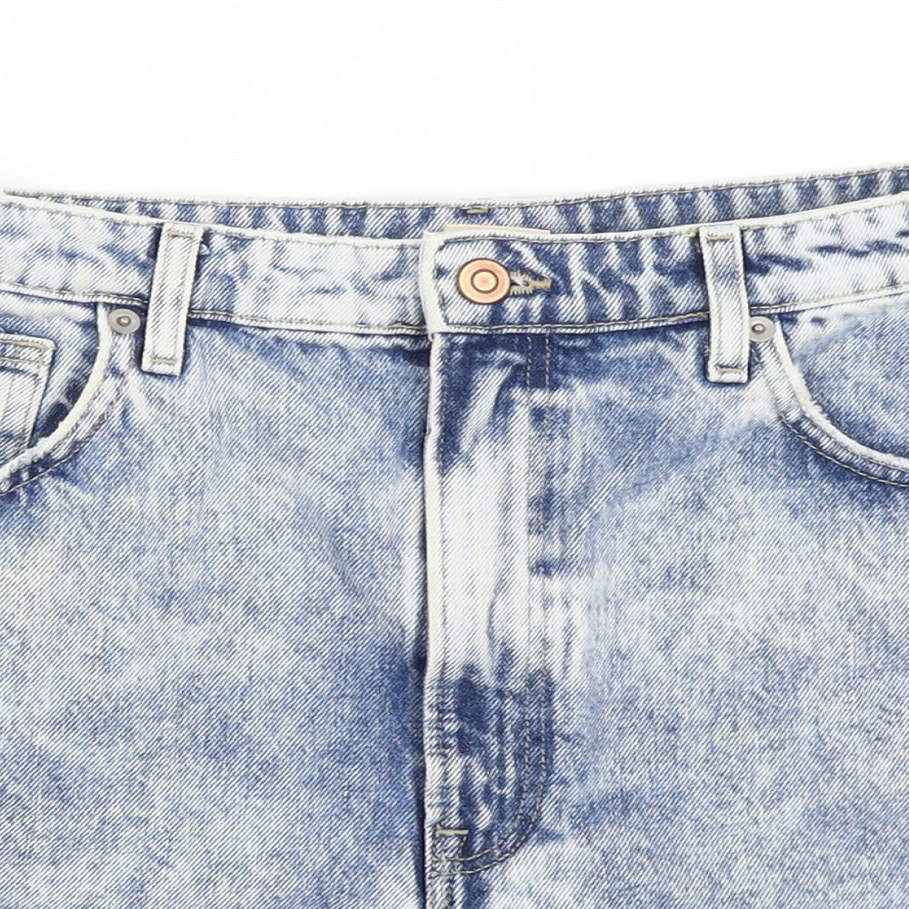 H&M Womens Blue   Hot Pants Shorts Size 16