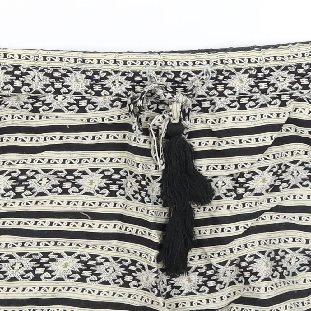 Atmosphere Womens Black Geometric  Paperbag Shorts Size 12