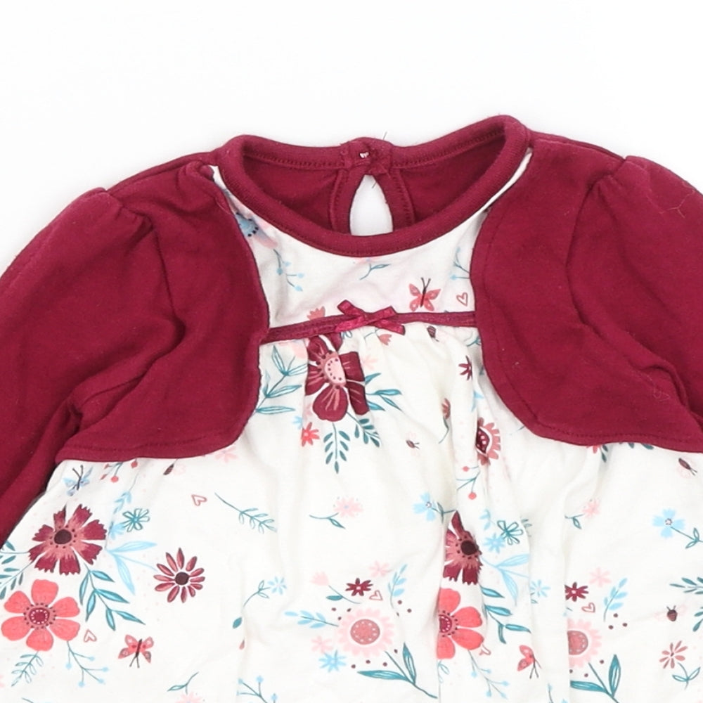 George Baby White Floral  Fit & Flare  Size 3-6 Months