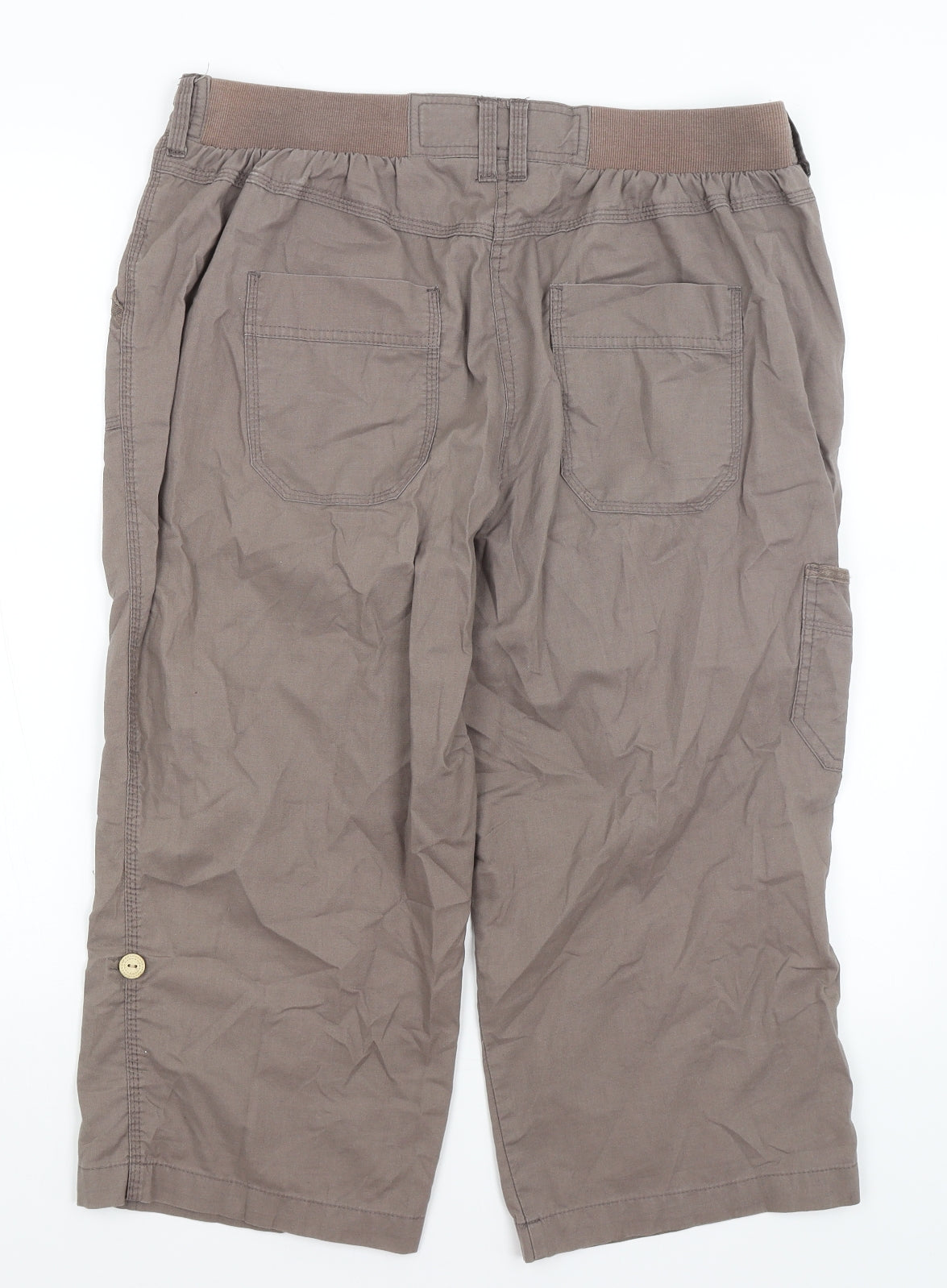 BHS Womens Brown   Cropped Trousers Size 14 L20 in