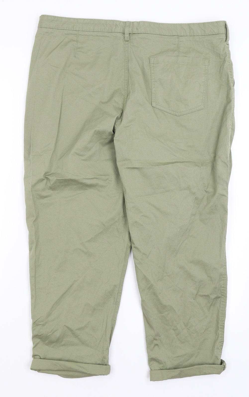 F&F Womens Green   Cropped Trousers Size 16 L22 in