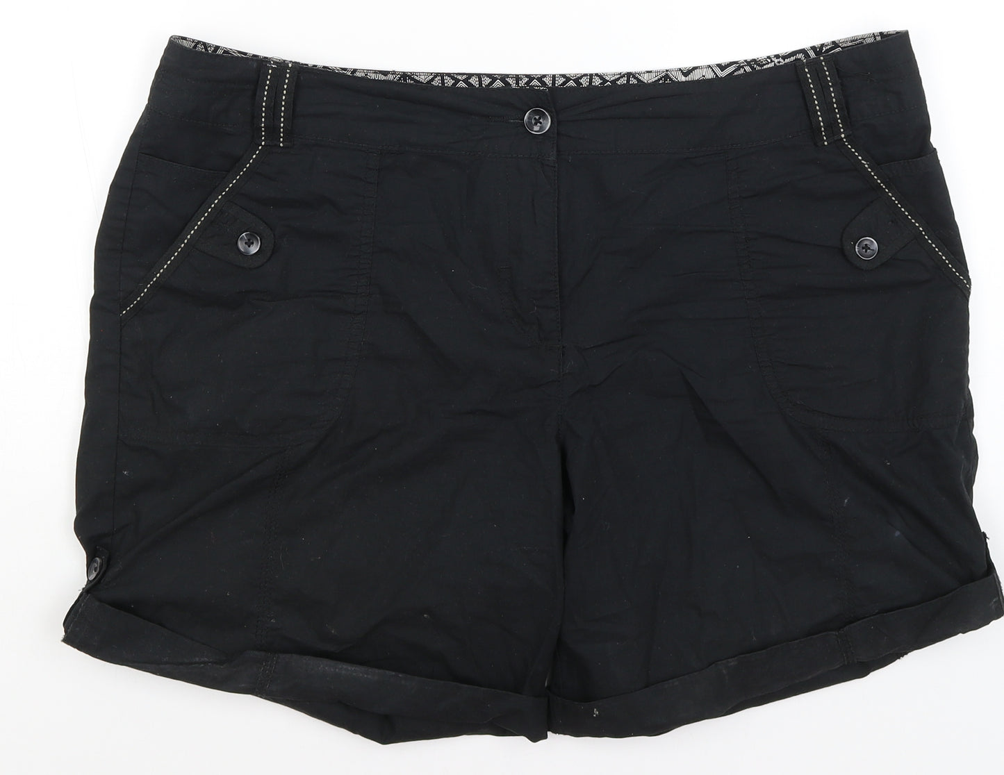 F&F Womens Black   Cargo Shorts Size 18