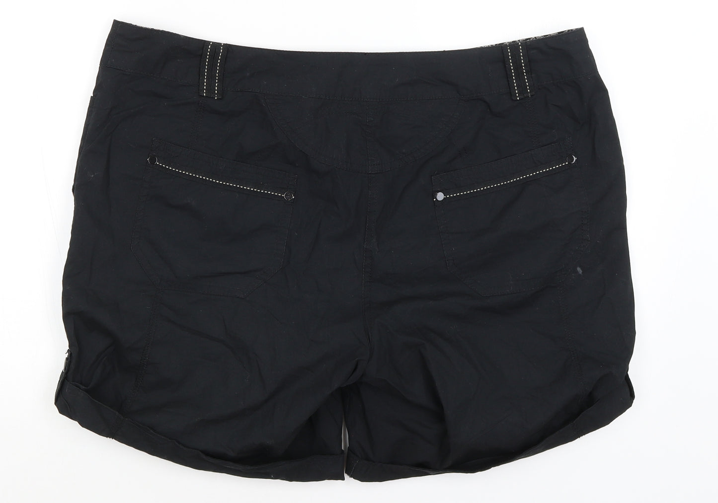 F&F Womens Black   Cargo Shorts Size 18
