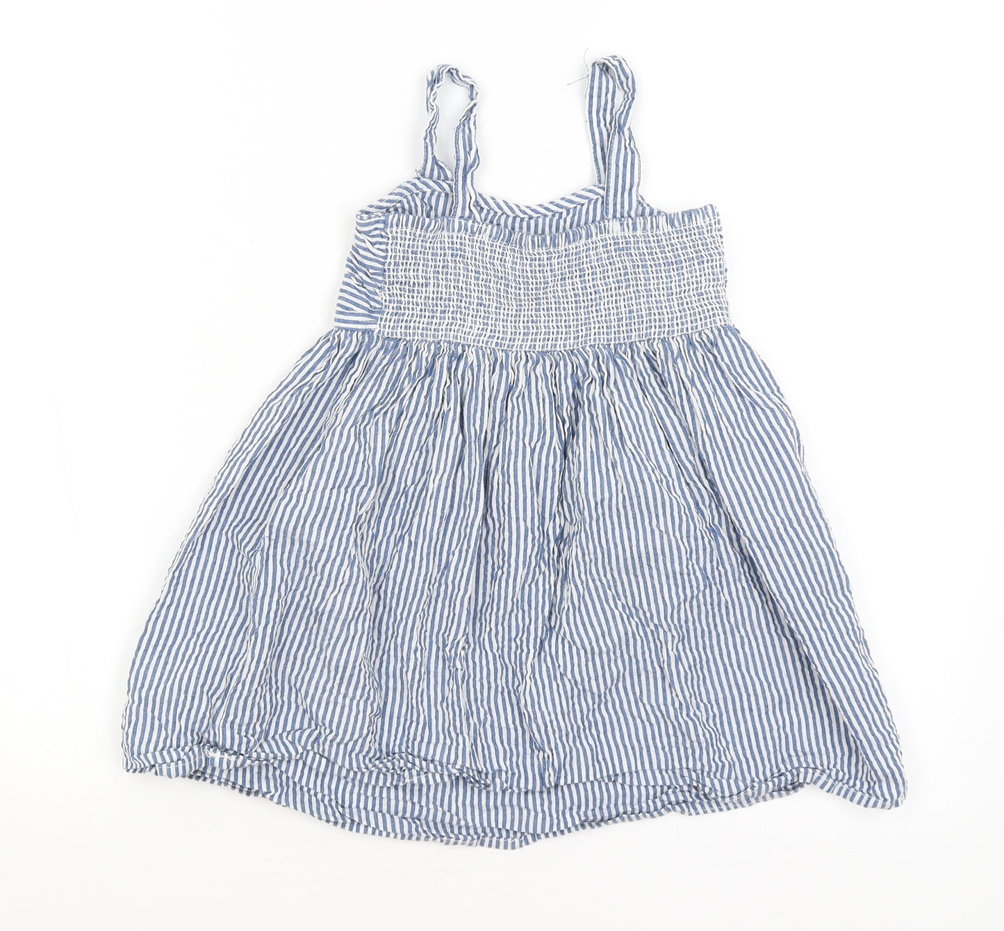 Primark Girls Blue Striped  Fit & Flare  Size 4-5 Years