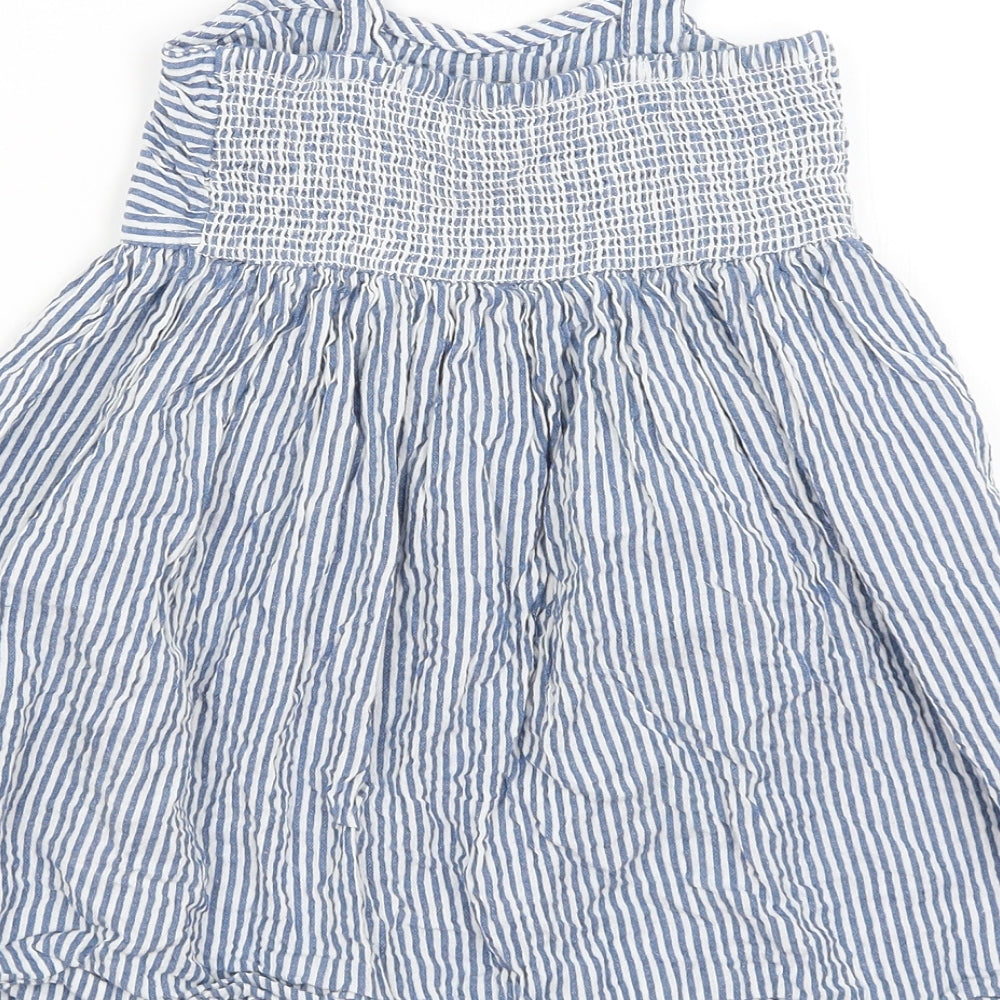 Primark Girls Blue Striped  Fit & Flare  Size 4-5 Years