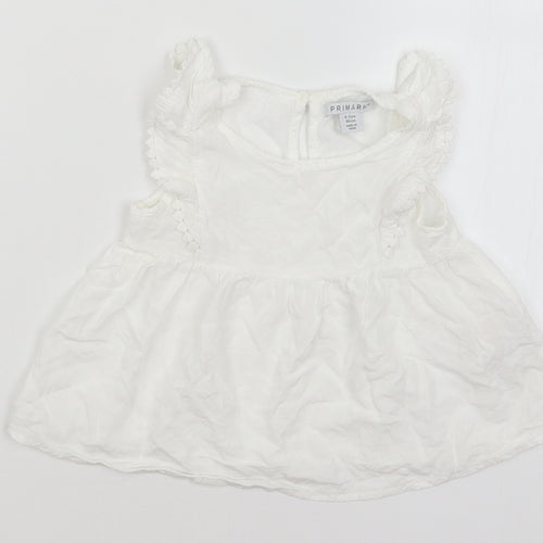 Primark Girls White   Basic Blouse Size 4-5 Years