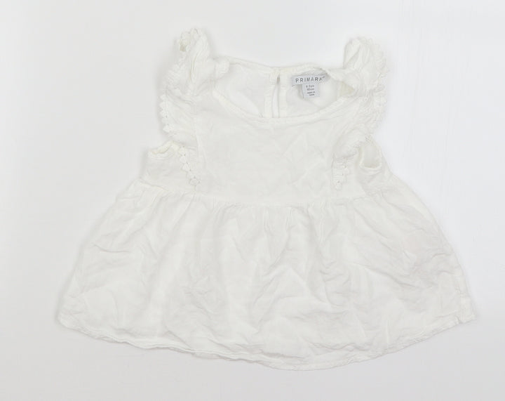 Primark Girls White   Basic Blouse Size 4-5 Years