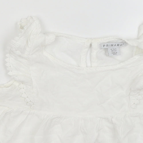 Primark Girls White   Basic Blouse Size 4-5 Years