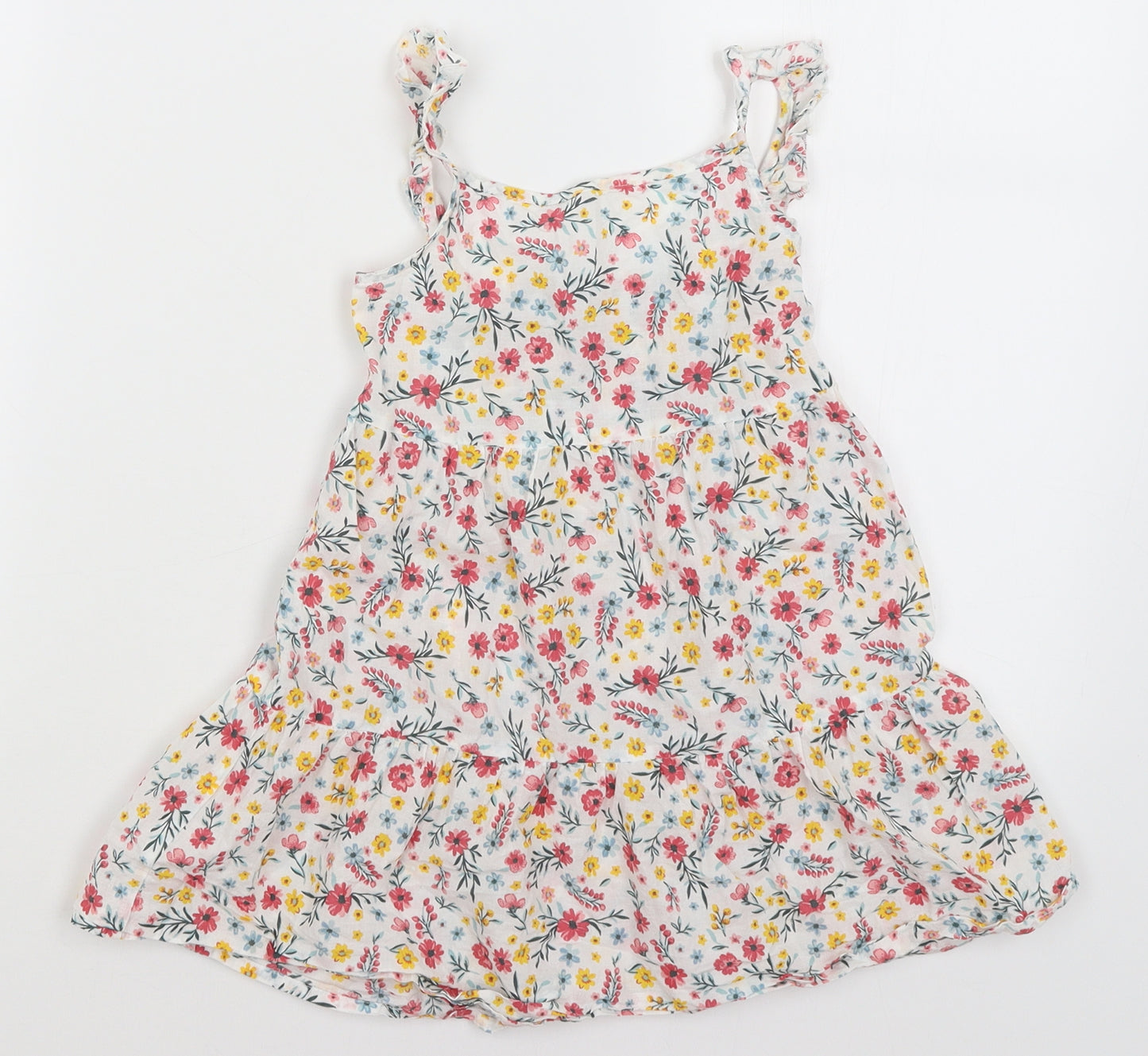 Primark Girls White Floral  Fit & Flare  Size 4-5 Years