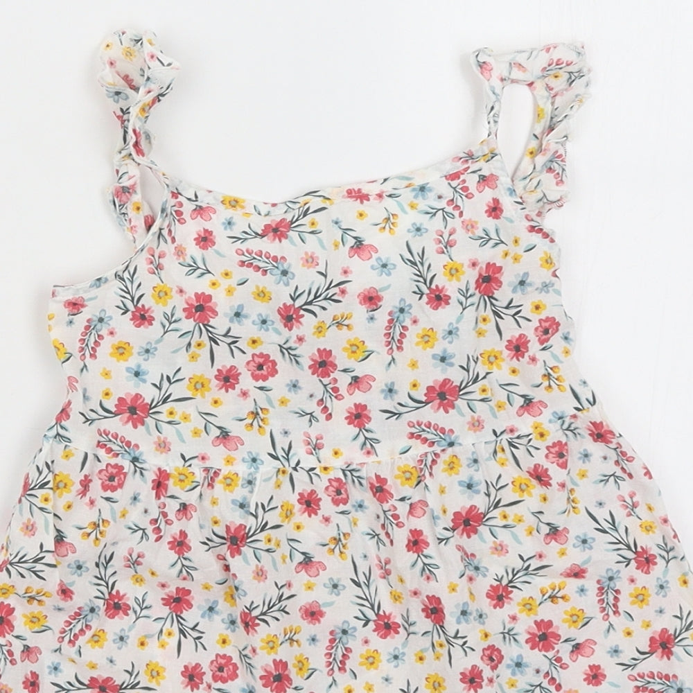 Primark Girls White Floral  Fit & Flare  Size 4-5 Years