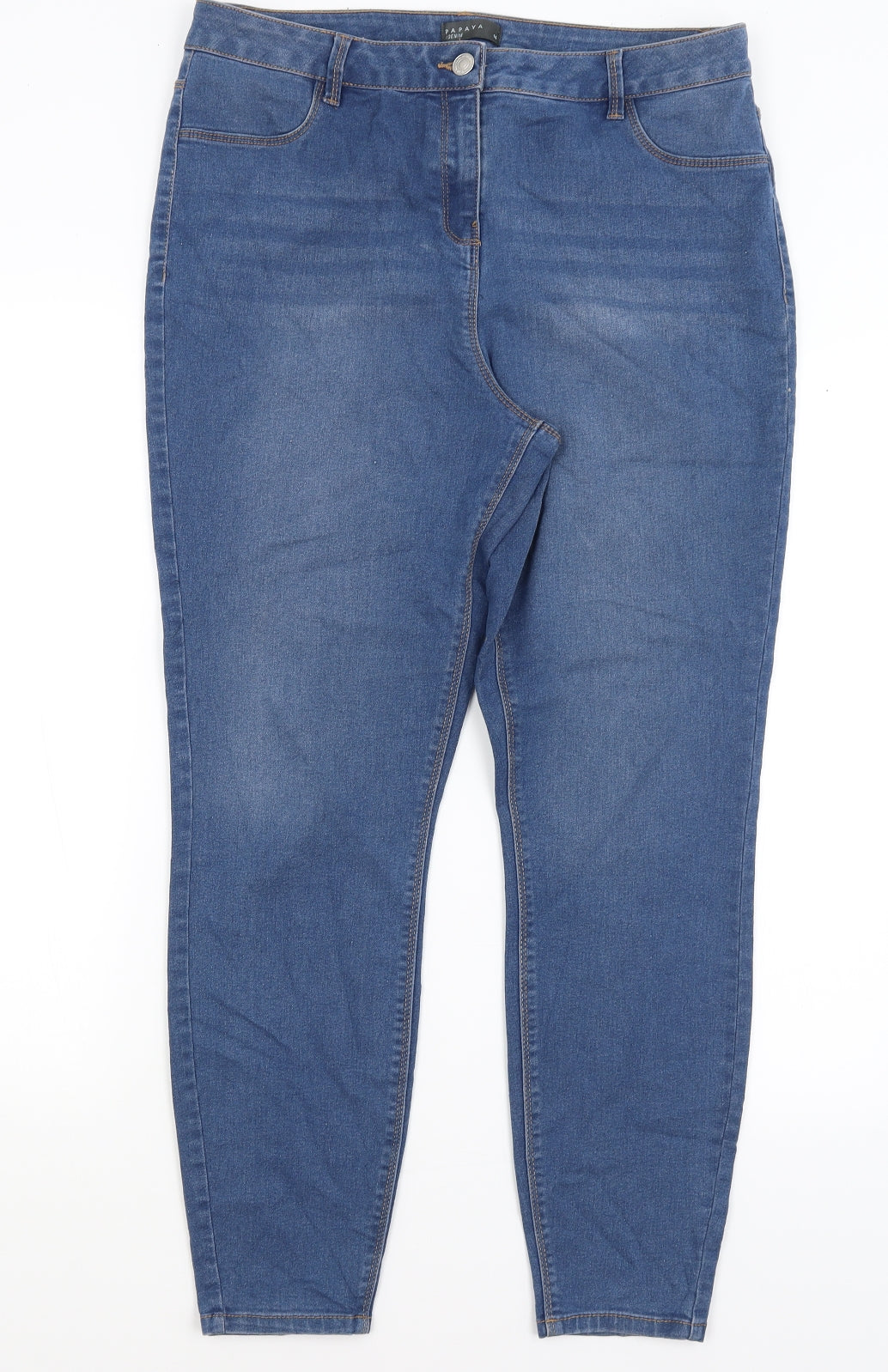 Papaya Womens Blue   Mom Jeans Size 14 L27 in