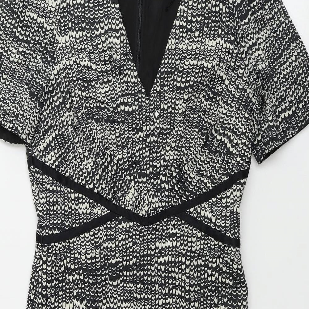 Karen Millen  Womens Black Geometric  Bodycon  Size 10