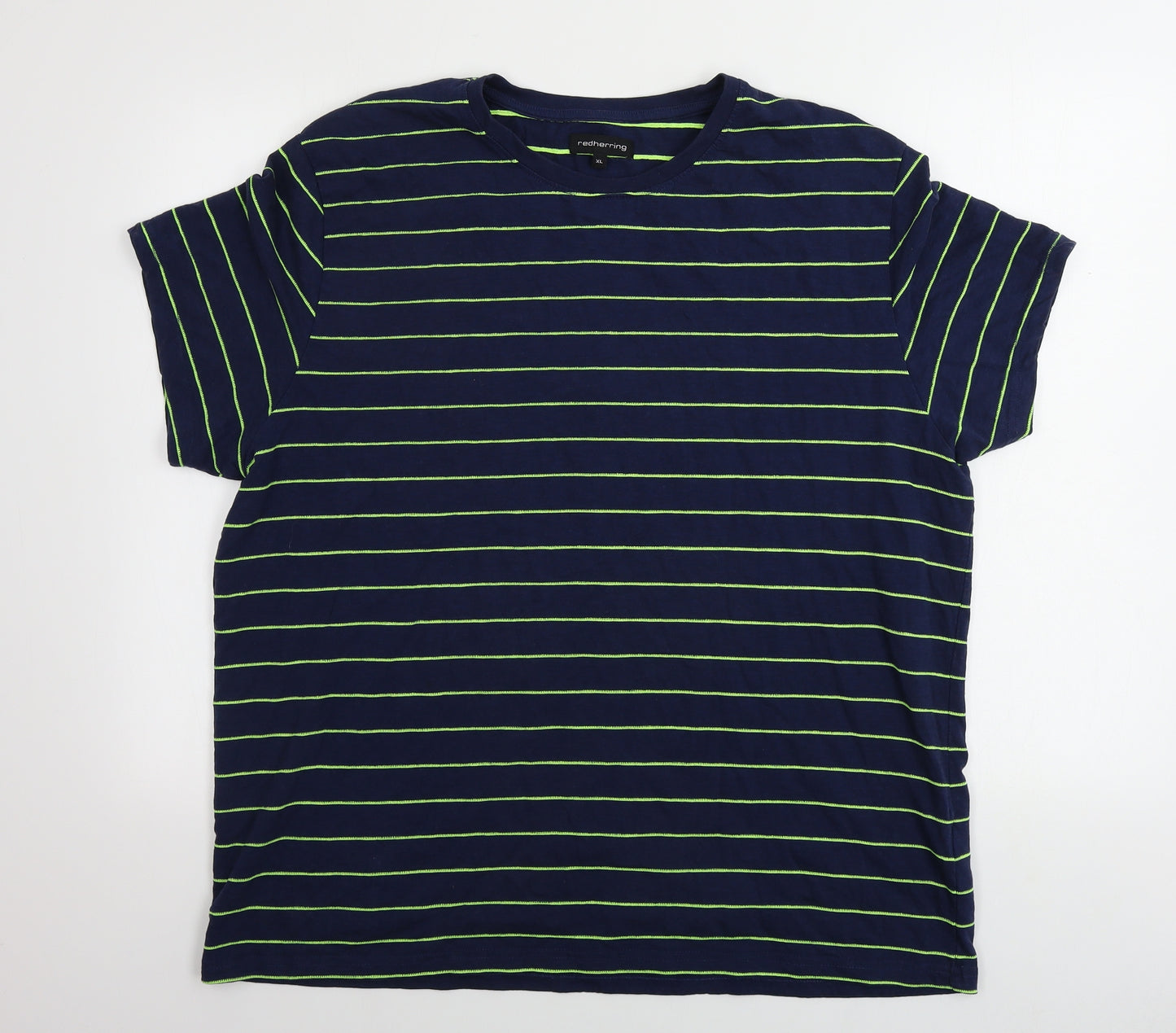 Redherring    Mens Black Striped   T-Shirt Size XL