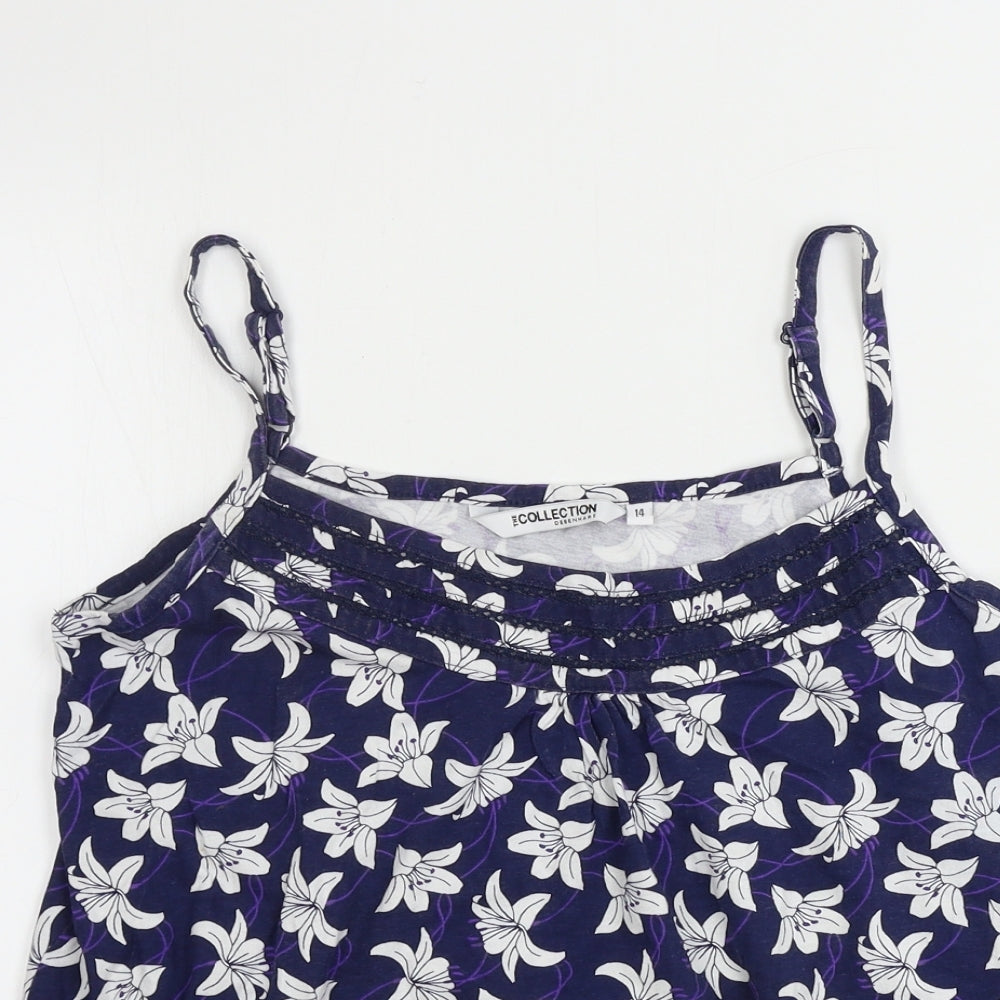 Debenhams  Womens Blue Floral  Basic T-Shirt Size 14