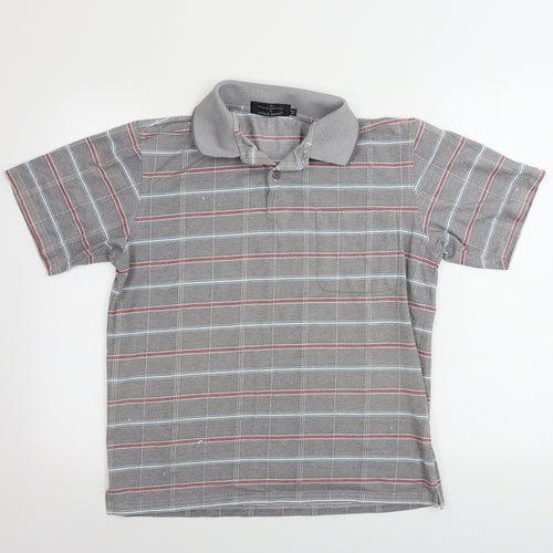 Charles Norton  Mens Grey Check   Polo Size M