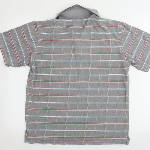 Charles Norton  Mens Grey Check   Polo Size M