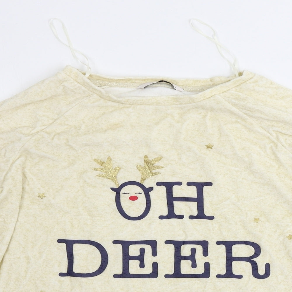 TU Womens Beige   Pullover Jumper Size 14  - Christmas Jumper