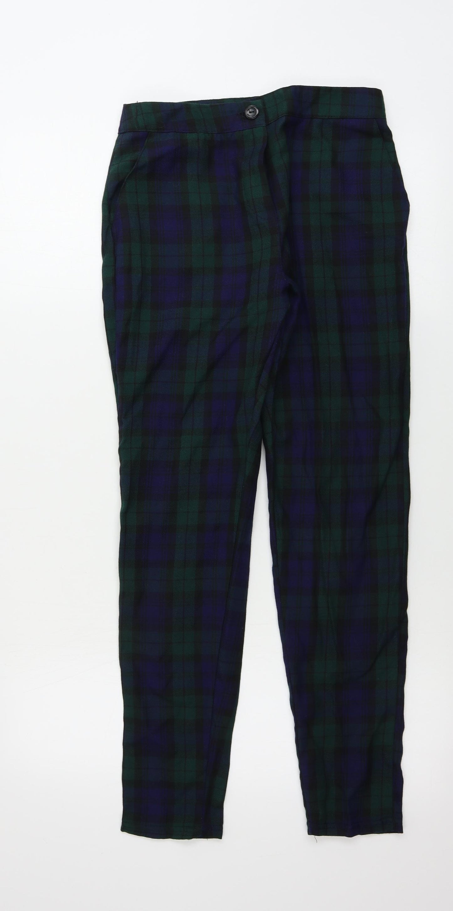 Preworn  Mens Blue Check  Trousers  Size M L25 in