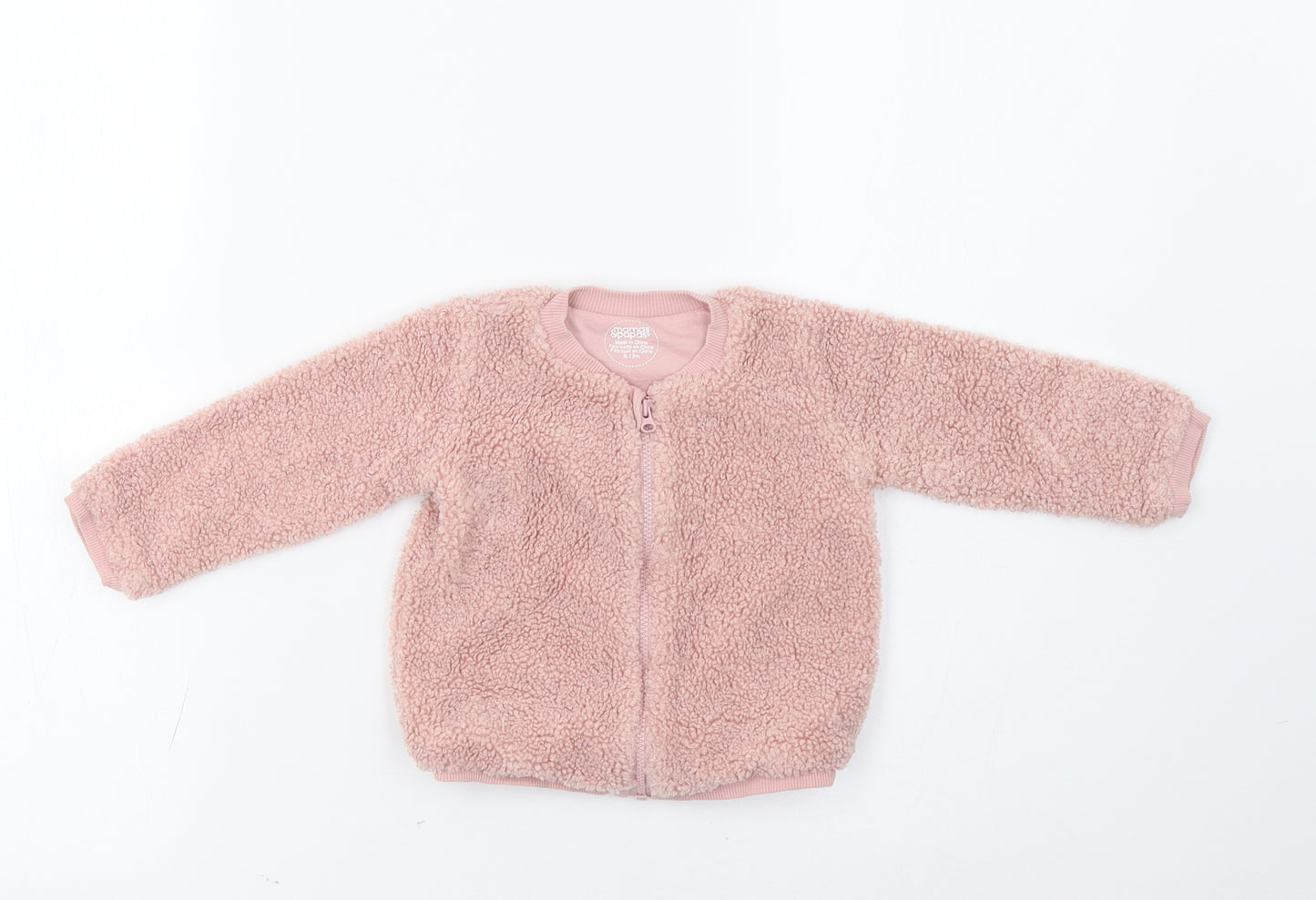 mamas & papas Girls Pink  Ramie Basic Coat Coat Size 9-12 Months