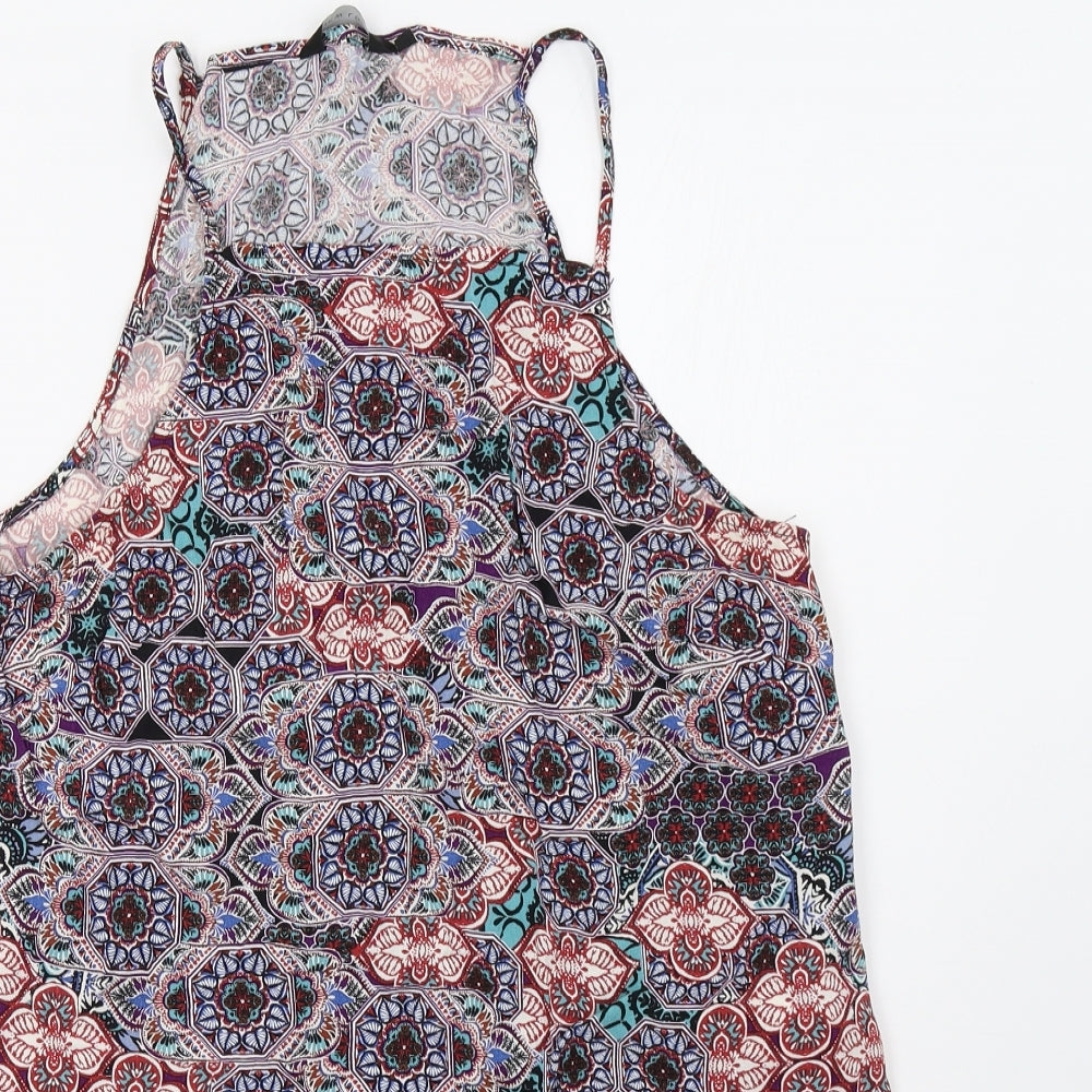 New Look Womens Multicoloured Geometric  Basic Tank Size 14