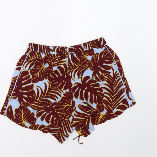 H&M Womens Red Geometric  Paperbag Shorts Size 10