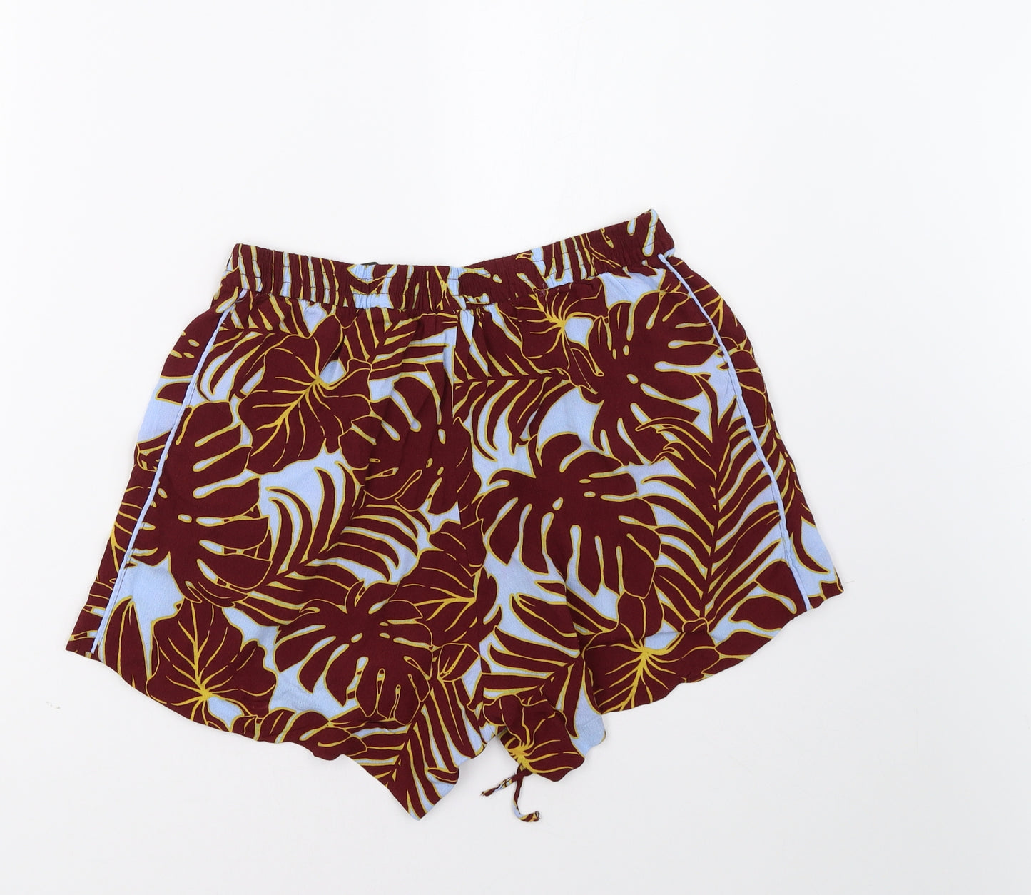 H&M Womens Red Geometric  Paperbag Shorts Size 10