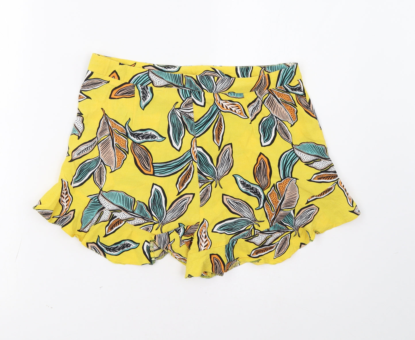 ASOS Womens Yellow   Paperbag Shorts Size 12