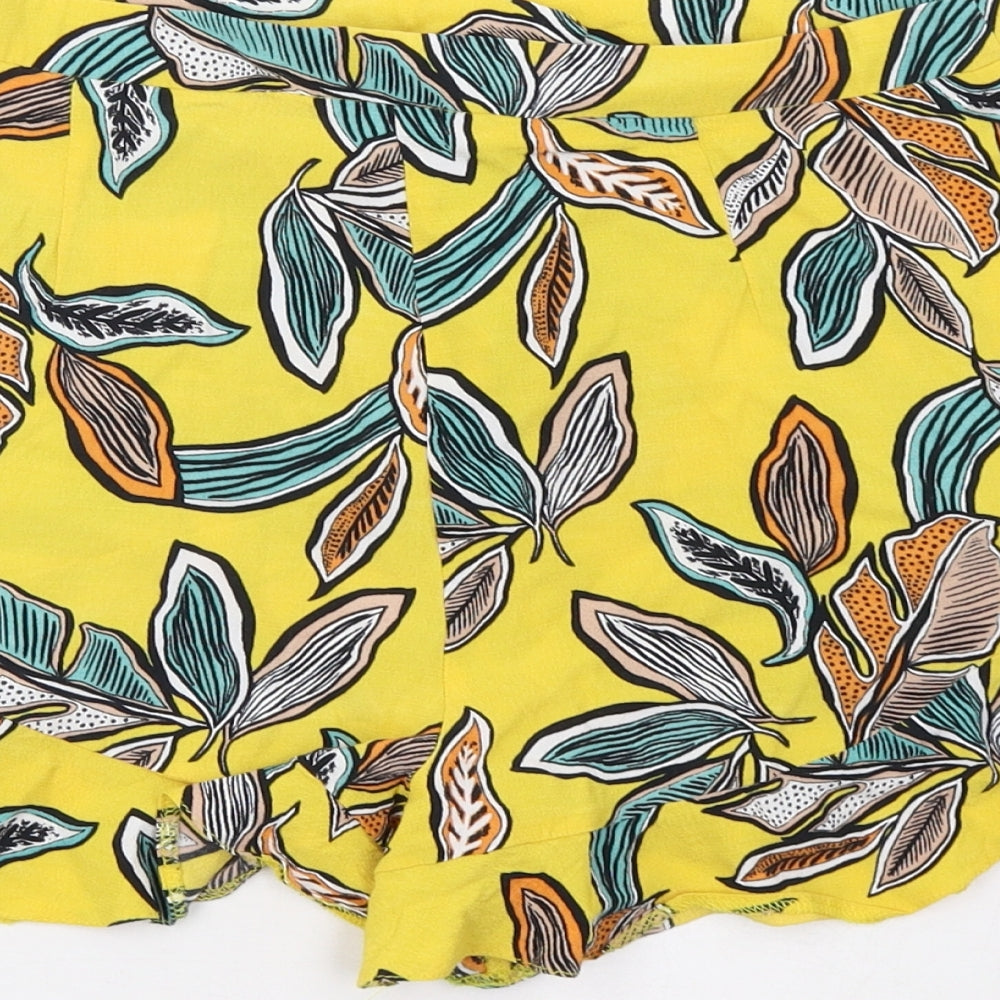ASOS Womens Yellow   Paperbag Shorts Size 12