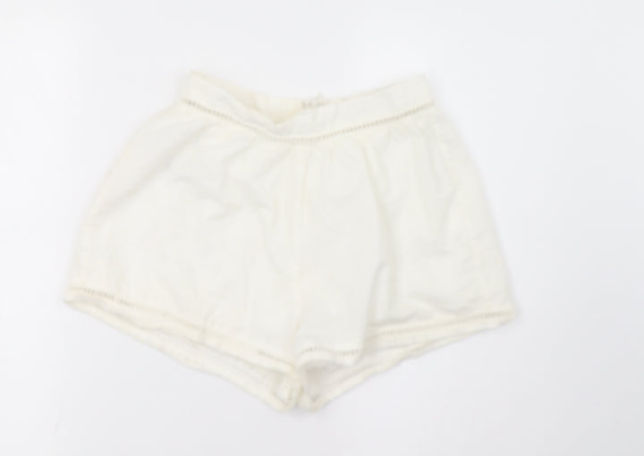 Missguided Womens White Paperbag Shorts Size 8