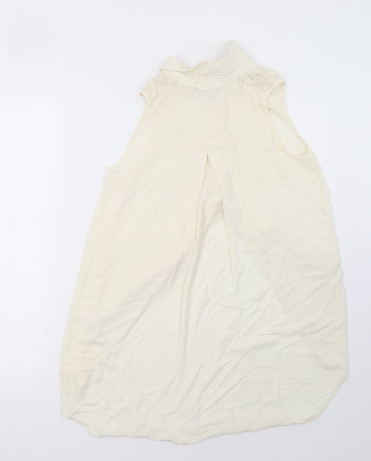 Dorothy Perkins Womens White  Mesh Basic Button-Up Size 10