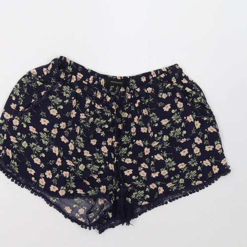 Primark Womens Blue Floral  Sweat Shorts Size 10