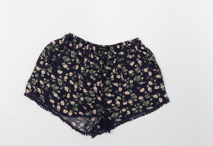 Primark Womens Blue Floral Sweat Shorts Size 10