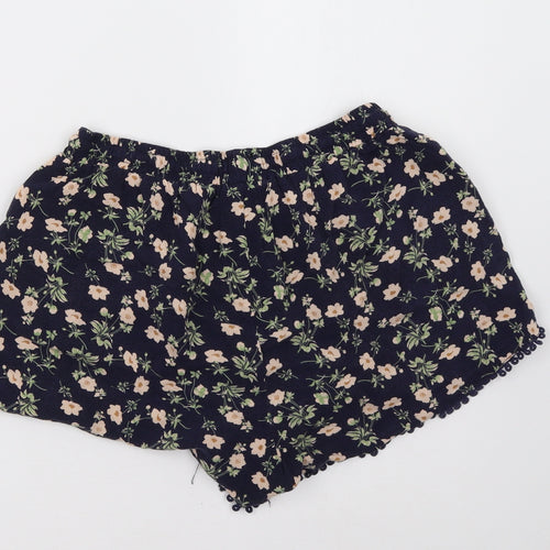 Primark Womens Blue Floral  Sweat Shorts Size 10