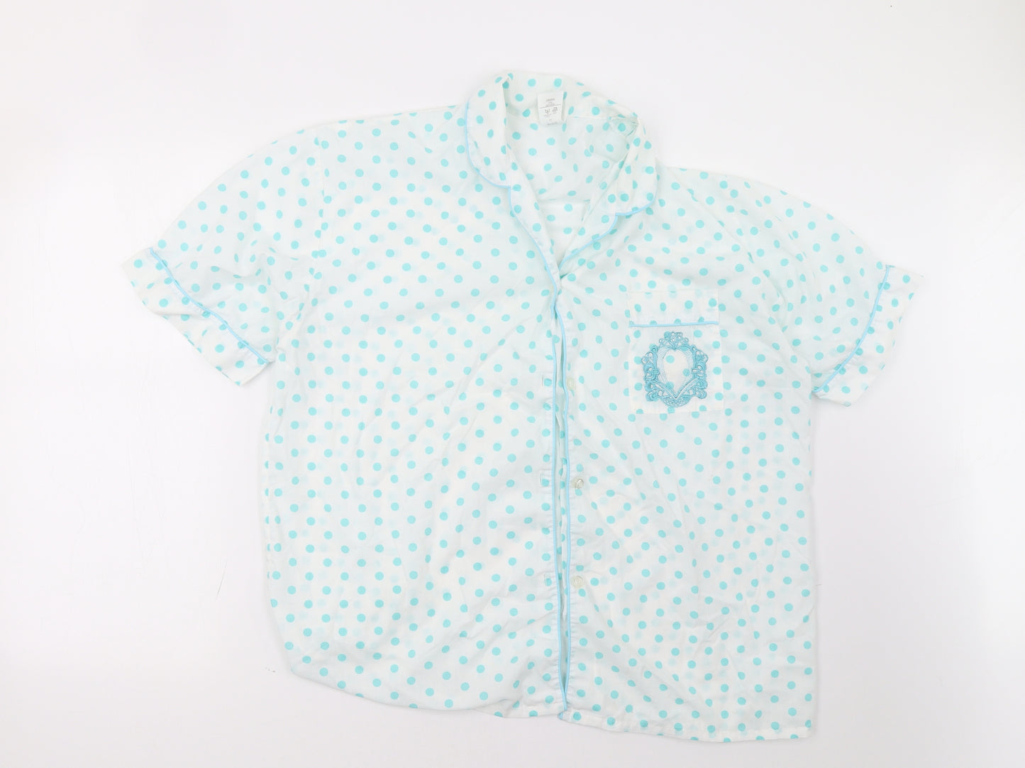 Littlewoods Womens Green Polka Dot   Pyjama Top Size 16