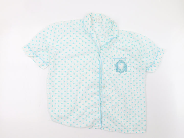 Littlewoods Womens Green Polka Dot Pyjama Top Size 16