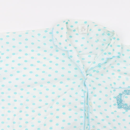 Littlewoods Womens Green Polka Dot   Pyjama Top Size 16