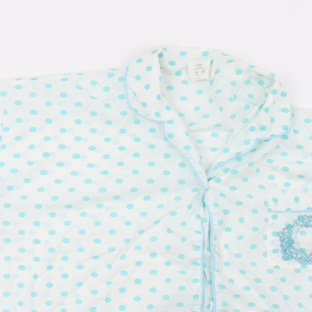 Littlewoods Womens Green Polka Dot   Pyjama Top Size 16