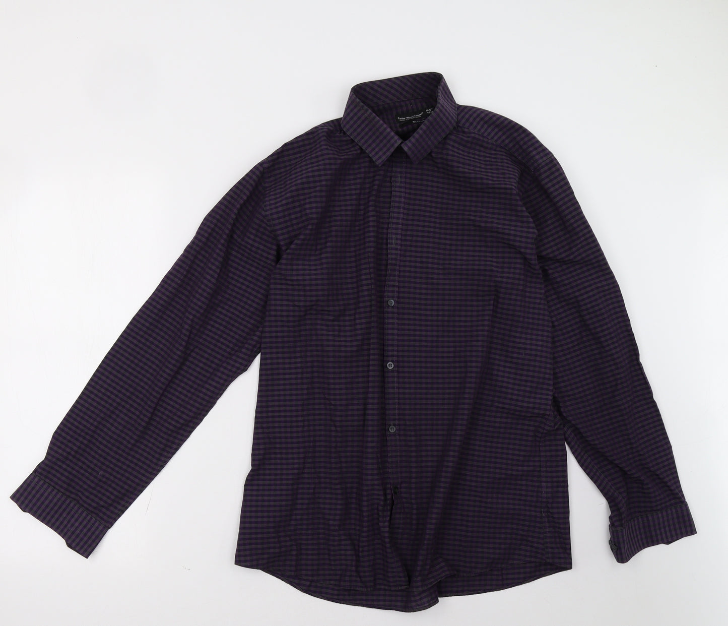 Cedar Wood State Mens Purple Check   Polo Size 16.5