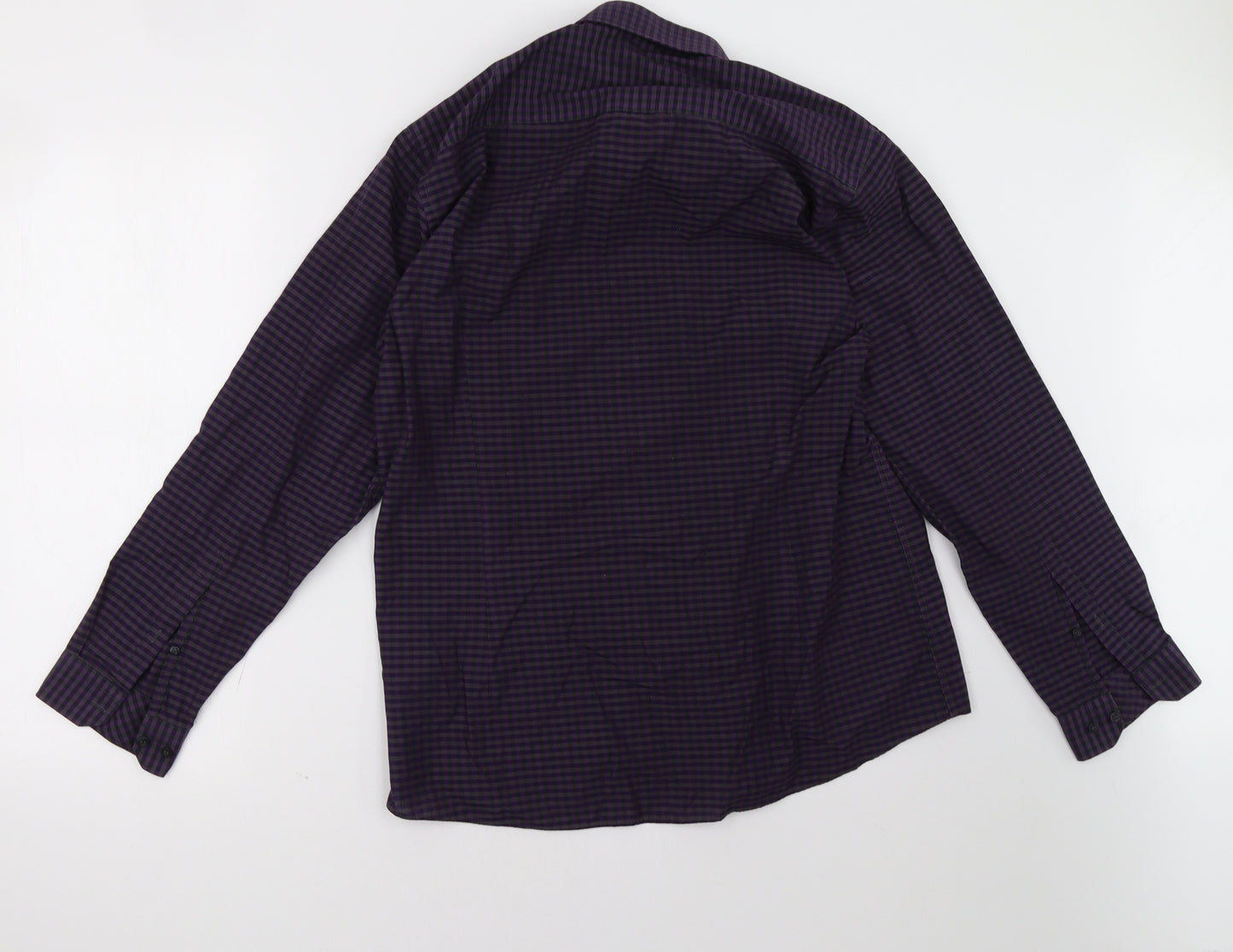 Cedar Wood State Mens Purple Check   Polo Size 16.5