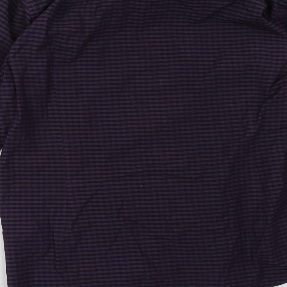 Cedar Wood State Mens Purple Check   Polo Size 16.5